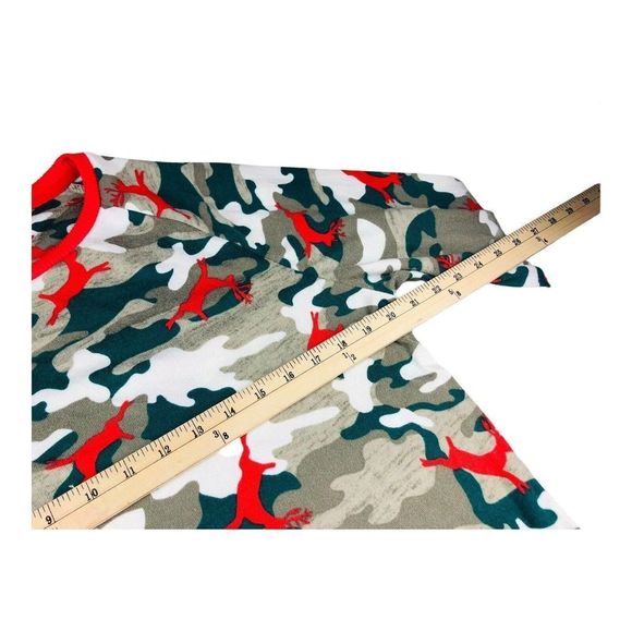 1307 Mens Sz Medium camo ugly Christmas flannel sleep top pajamarama - Picture 2 of 5